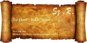 Sziber Rózsa névjegykártya